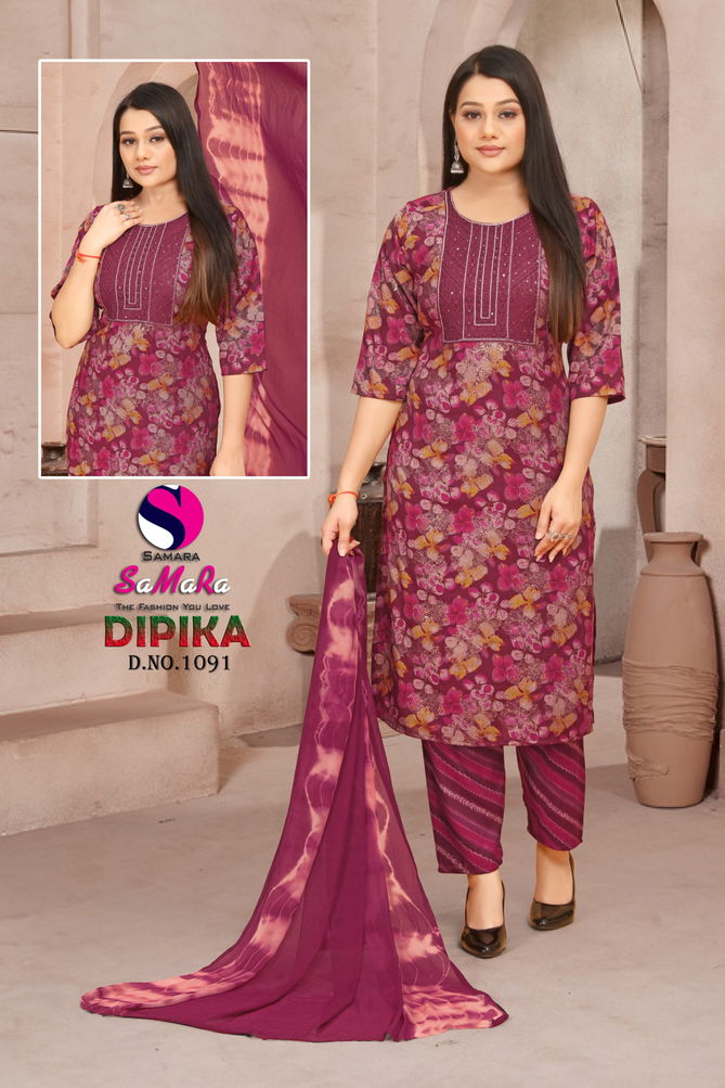 Dipika Vol 12 By Samara Capsule Printed Kurti With Bottom Dupatta Wholesale Price In Surat